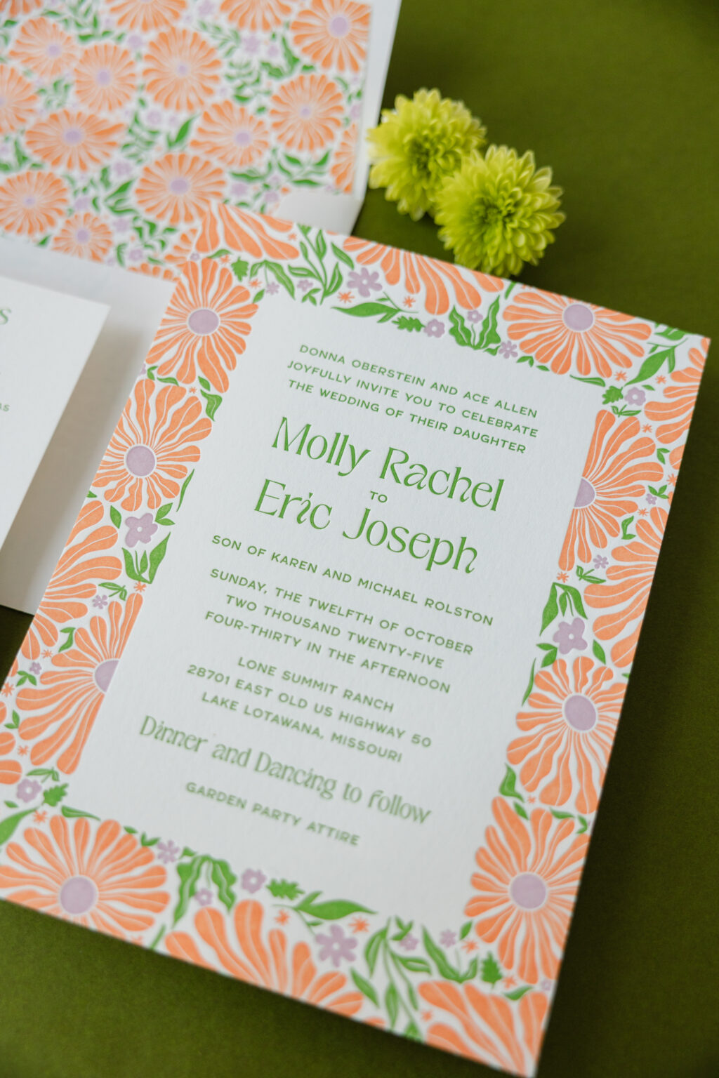 Playful Botanical Wedding Invitations