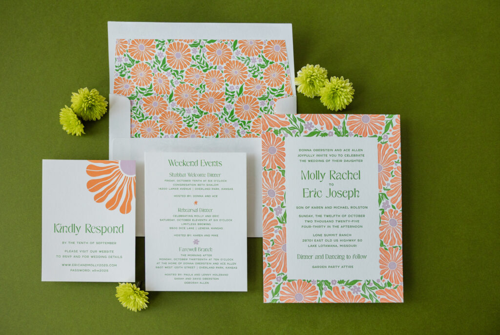 Mid Century Modern Floral Pattern Invite