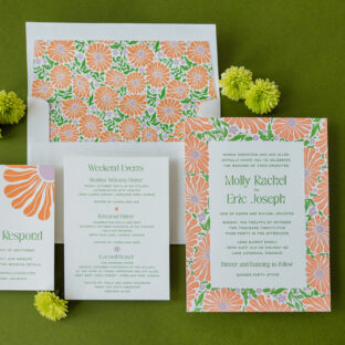 Mid Century Modern Floral Pattern Invite