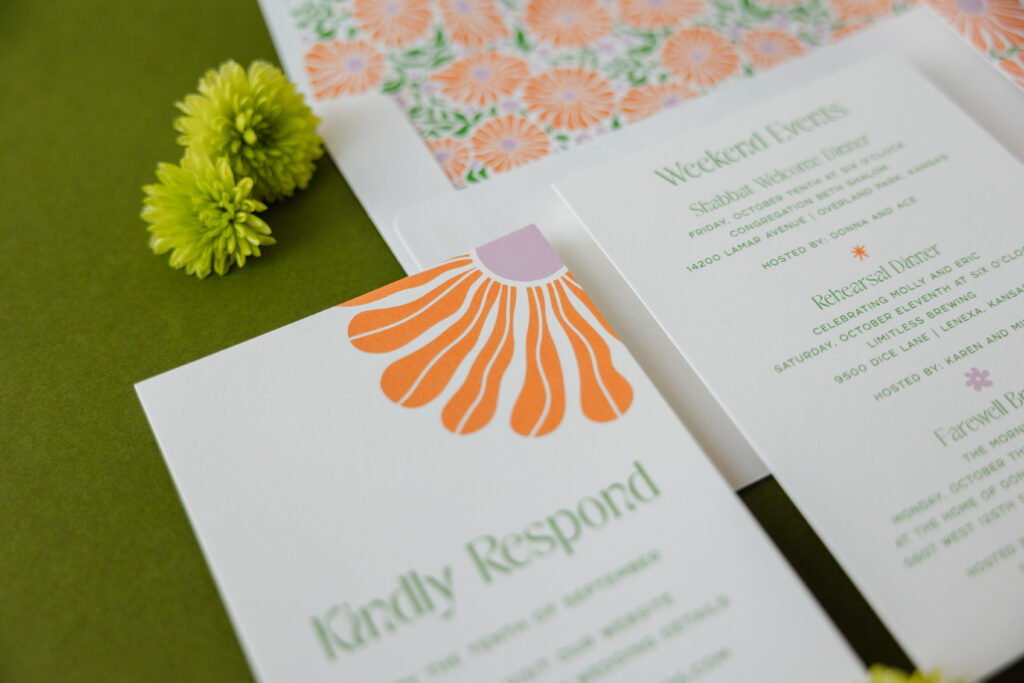 Playful Botanical Wedding Invitations