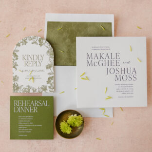 Wedding Stationery with Velvet Envelope Liner