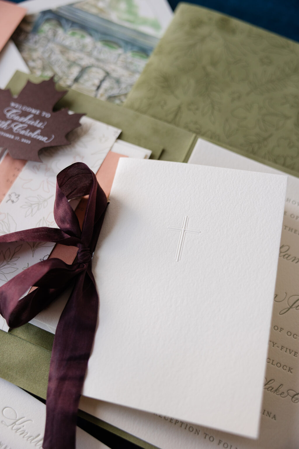 Wedding Program Cover with Cross