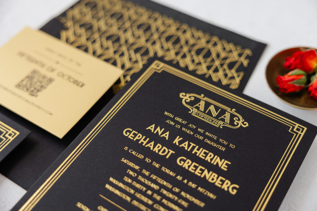 Art Deco Bat Mitzvah Invitations