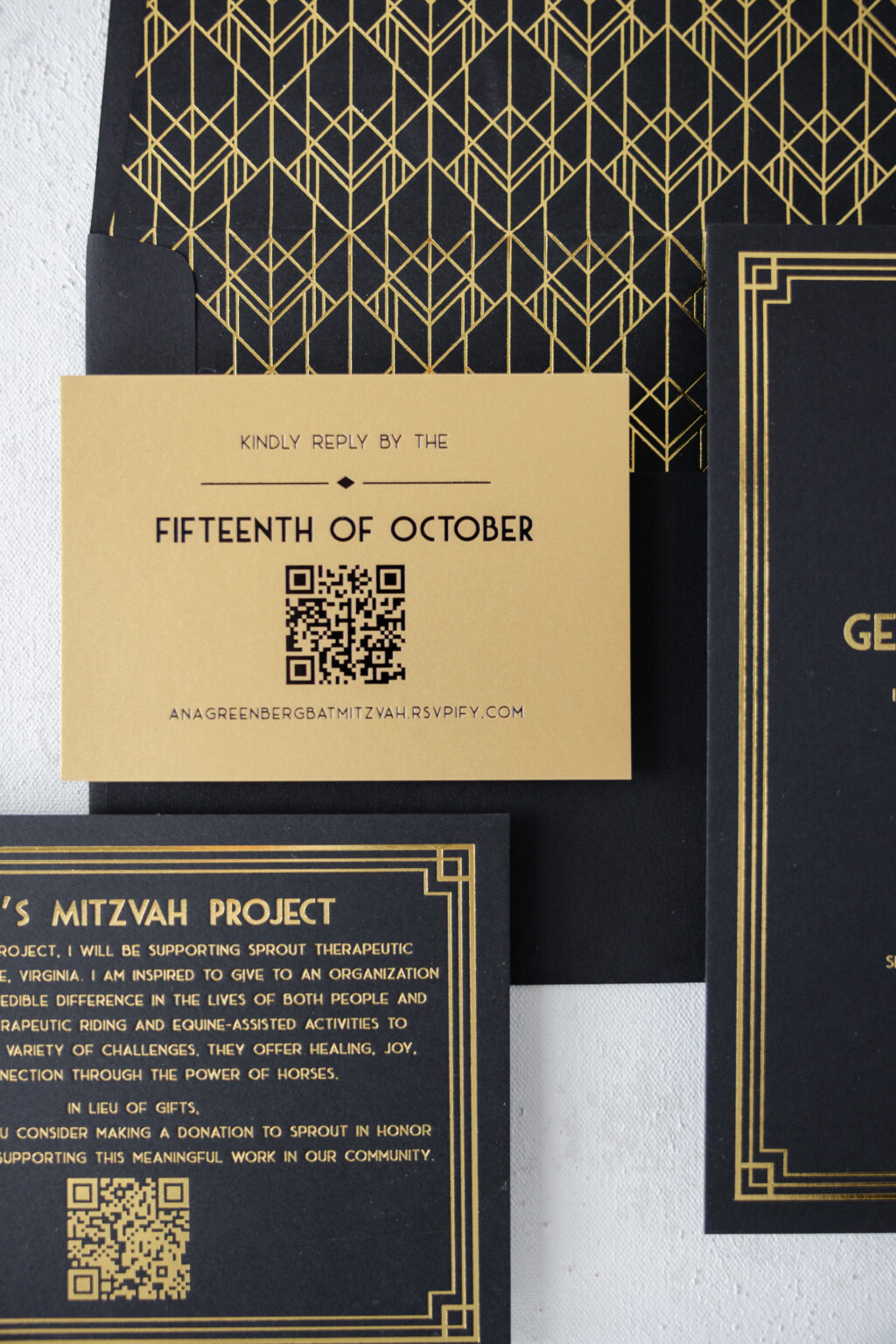 Art Deco Bat Mitzvah Invitations