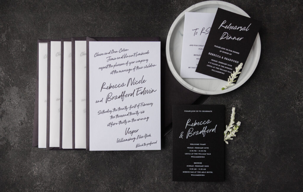 Black and White Wedding Stationery