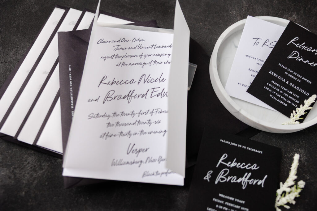 Atmospheric Script Font Wedding Invitation