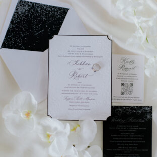Die-Cut and Bevel Edge Letterpress Wedding Invitation