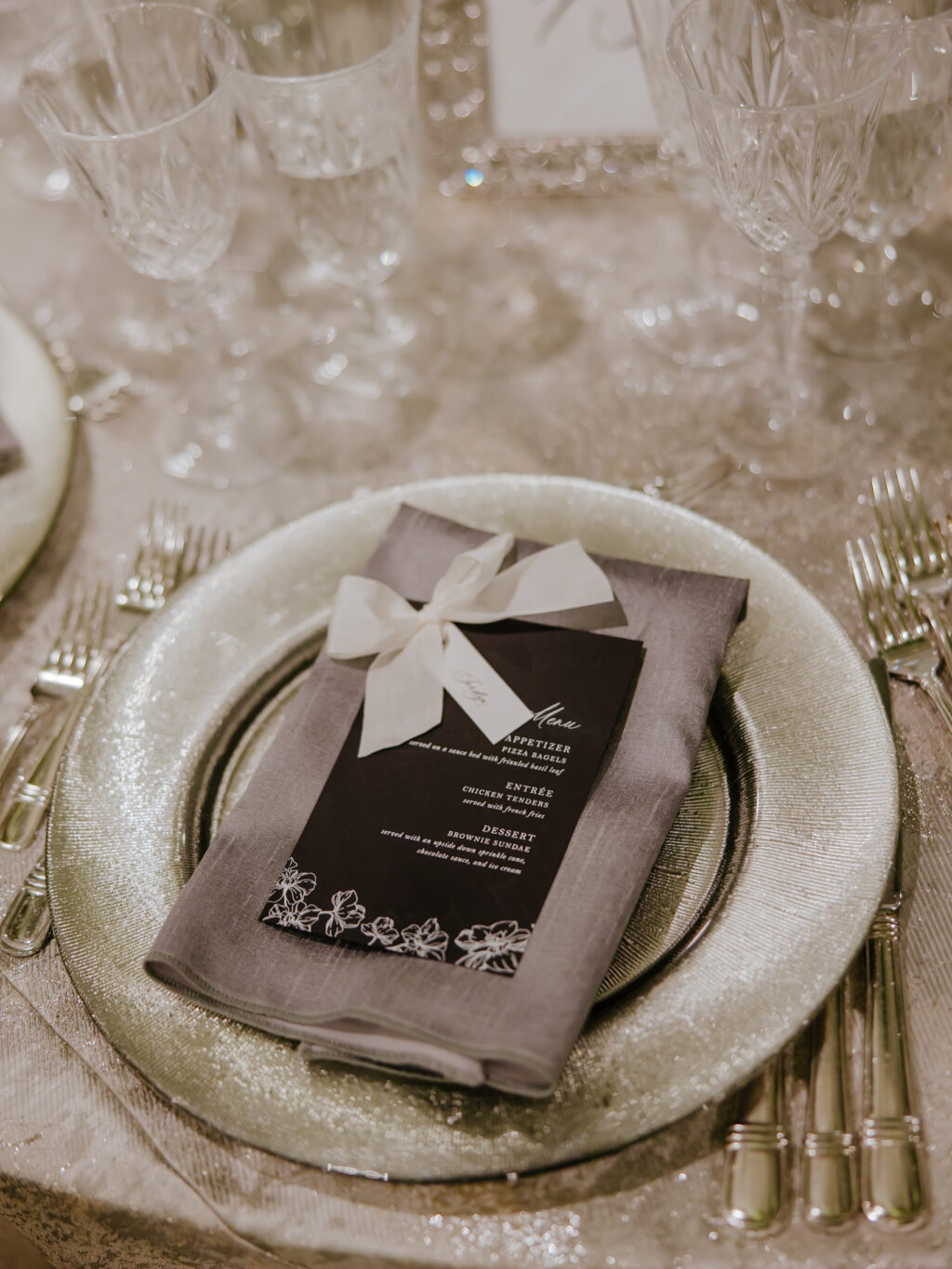 Wedding Reception Menu with Place Card
