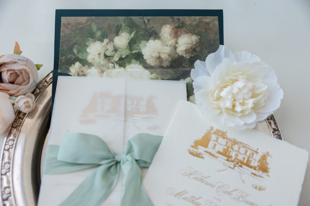 Vellum Gatefold with Silk Ribbon