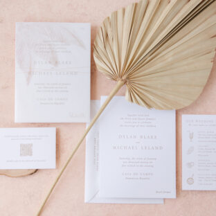 Wedding Suite with Palm Frond Line Art