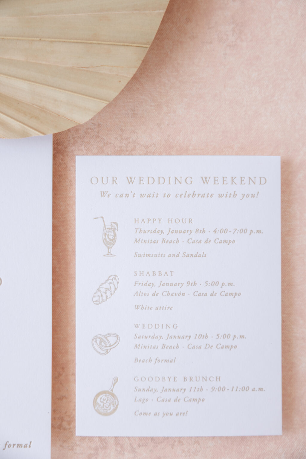 Wedding Details Card with Line Art