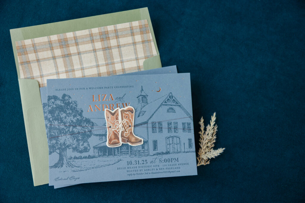 Venue Illustration in Letterpress with Foil Accents