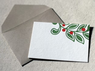 Mistletoe letterpress gift tags
