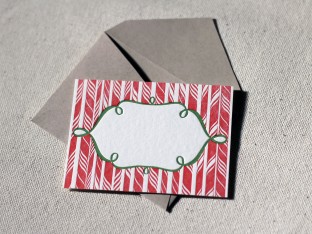 Candy Cane letterpress gift tags
