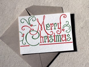 Merry Christmas letterpress gift tags