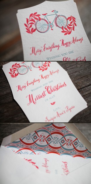 Eco friendly letterpress holiday cards