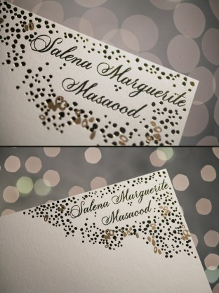 Thank you cards in gold foil