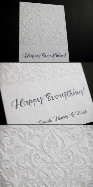 Eco friendly letterpress holiday cards