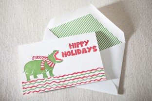 Hippy Holidays letterpress cards 2