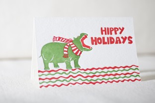 Hippy Holidays letterpress cards
