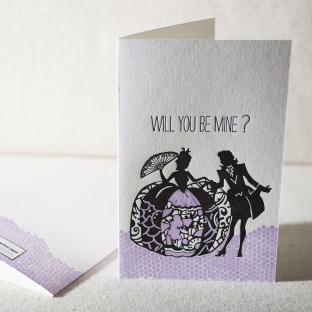 Will You Be Mine letterpress card