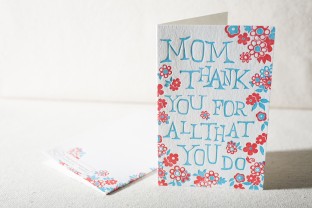 Mother's Day Flower Burst letterpress card
