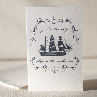 Only Ship letterpress card