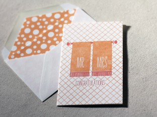 Mr and Mrs letterpress card