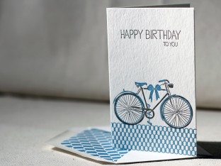 Bicyclette Birthday letterpress card