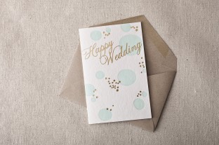 Happy wedding letterpress card 2