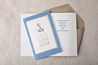 Dad anchor letterpress card 2