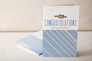 Tying the knot letterpress card