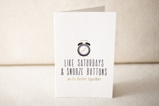 Like saturdays lettepress card