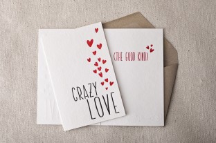 Crazy love letterpress card 2