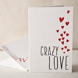 Crazy love letterpress card