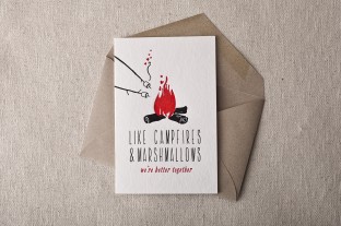 Like campfires letterpress card 2