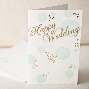 Happy Wedding letterpress and foil card