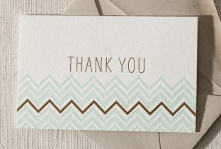 Chevron Thank You letterpress and foil cards 2