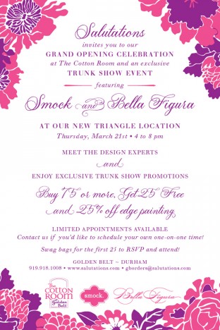 Take advantage of trunk show specials and save on letterpress wedding invitations from Smock
