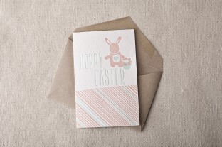 Hoppy easter letterpress card 2