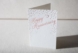 Sparkling Anniversary letterpress and foil card