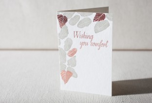 Wishing You Comfort letterpress and foil card