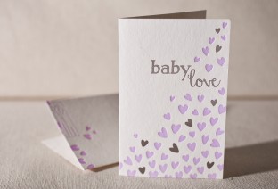 Heartfelt Baby letterpress and foil card