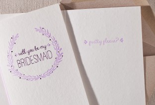 Bridesmaid letterpress and foil card 2