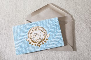 Joyeux Noel letterpress and foil cards