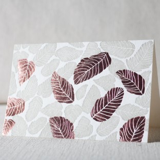 Leaves letterpress and foil cards