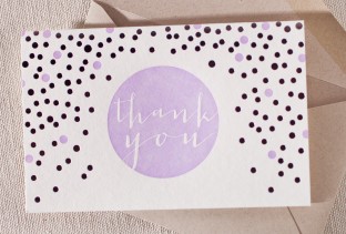 Platinum Thank You letterpress and foil cards