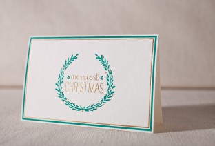 Merriest Christmas letterpress and foil cards