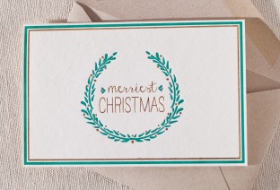 Merriest Christmas letterpress and foil cards 2