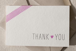 Thank You Heart letterpress and foil cards 2